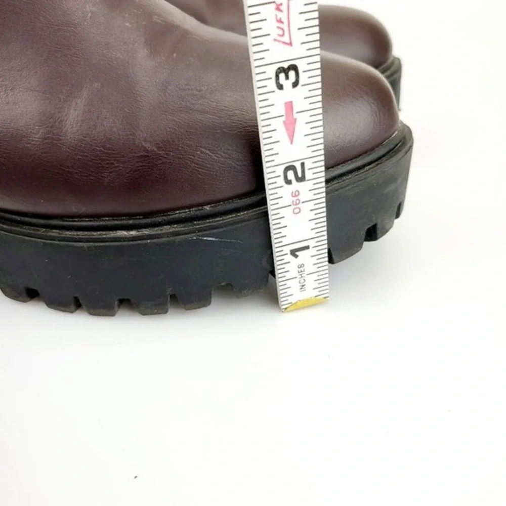 Chunky Chelsea‎ Ankle Boots Womens 6 Brown Rugged Utility Leather Lug Sole